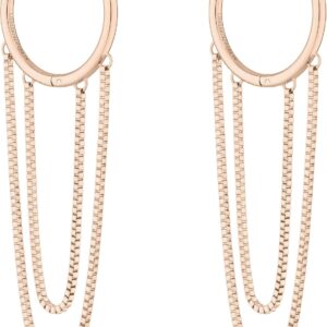 Boucles d'oreilles Liebeskind Berlin Créole or rose chaîne-0